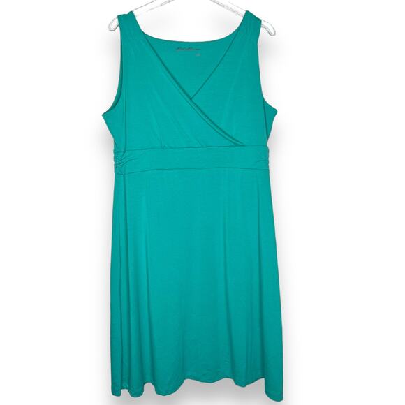 Eddie Bauer Teal Green Wrap Front Dress Size XL - Picture 1 of 5